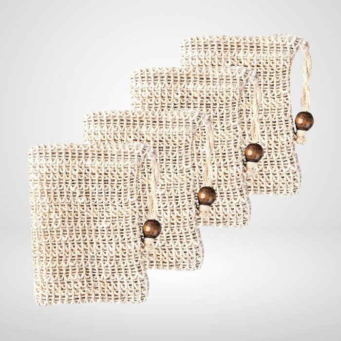 bolsa sisal cosmética sólida x4